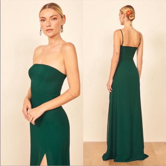 Reformation Ingrid dress in emerald NWT - Picture 4 of 6